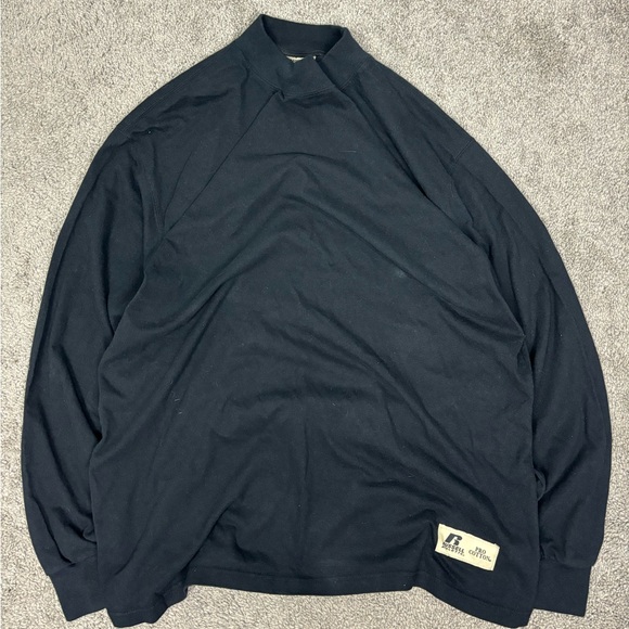 Y2k black russell athletic‎ long sleeve mockneck - Picture 1 of 4